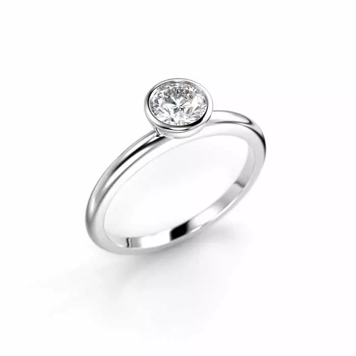 Festive Auréa Bezel Laboratoriotimanttisormus 0,50 ct valkokulta - Laboratoriotimanttisormukset - 14-741-050L-VK-150 - 1