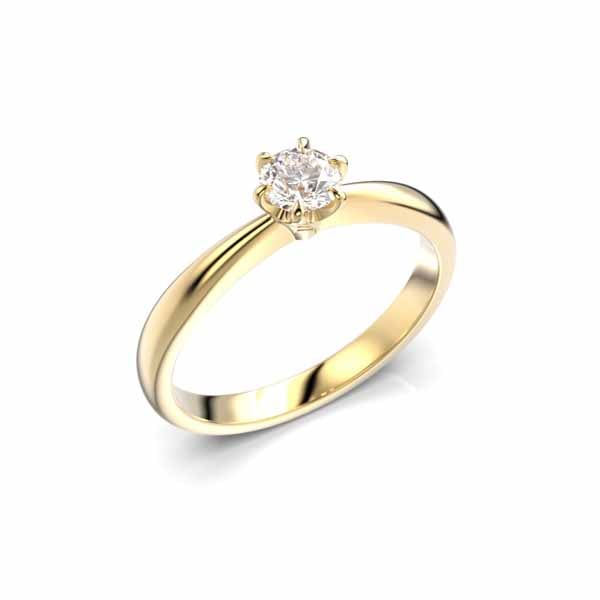 Festive Classic 23 Timanttisormus 0,30 ct keltakulta - Solitaire sormukset - 14-686-030-KK-150 - 1