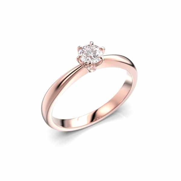 Festive Classic 23 Timanttisormus 0,30 ct punakulta - Solitaire sormukset - 14-686-030-PK-150 - 1