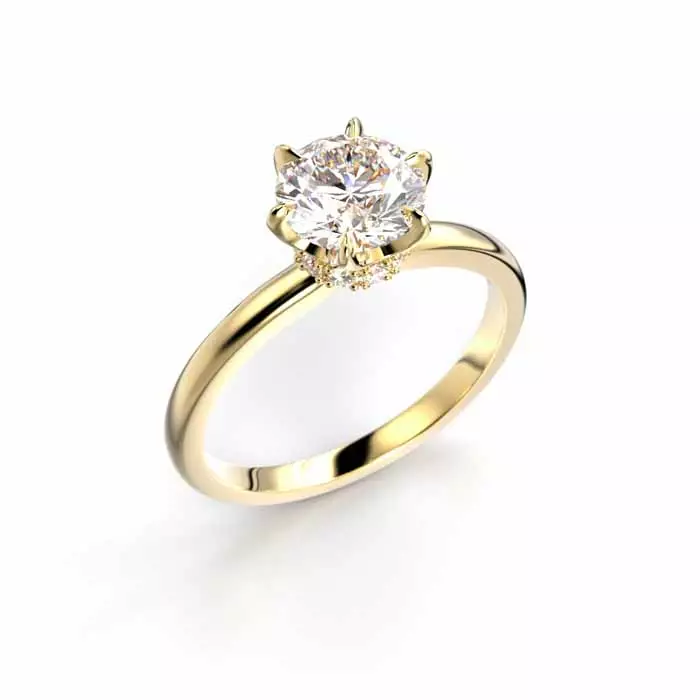 Festive Heidi Hidden Laboratoriotimanttisormus 1,10 ct keltakulta - Laboratoriotimanttisormukset - 14-710-110-KK-150 - 1