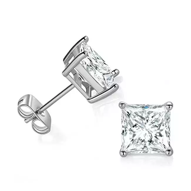 Hopeiset neliö zirkoniakorvakorut 3 - 8 mm - Hopeakorut - HME-53-HO-30 - 1