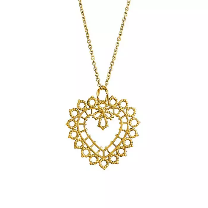 Lempikoru Pitsisydän hopeariipus kullattu 5231100500 - Hopeakorut - 5231100500 - 1