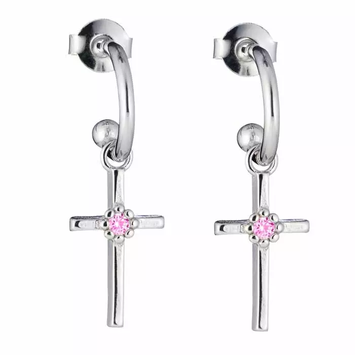 Lumoava Daisy Risti Korvarenkaat Pinkki L54268150000 - Hopeakorut - L54268150000 - 1