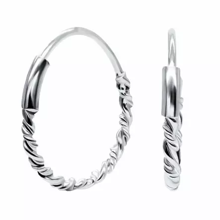 Hopeakorvarenkaat kuvioinnilla 10 mm - Hopeakorut - HME471 - 1