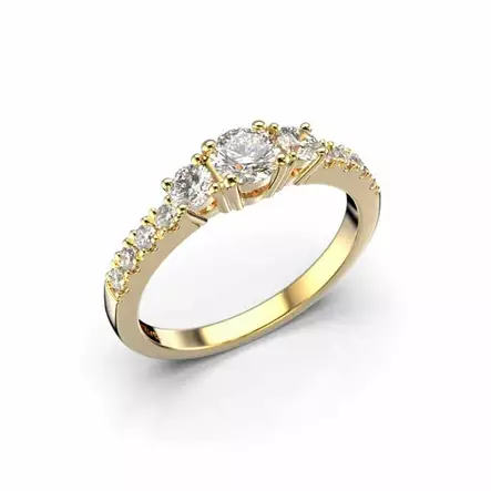 Festive Aurora Timanttisormus 0,66 ct - Sivukivisormukset - 18-506-066-KK-HSI1 - 1