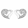 Hopeiset sydänkorvakorut zirkoniat - Hopeakorut - HME561 - 1
