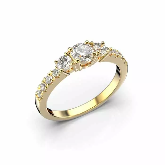 Festive Aurora Timanttisormus 0,66 ct - Sivukivisormukset - 18-506-066-KK-HSI1 - 1