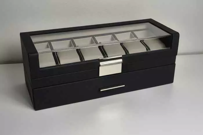 Kellolaatikko 6 Kellolle Musta - Kellolaatikot ja kelloboksit - KEL-01 - 1