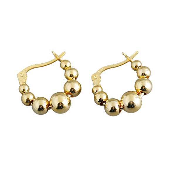 Kullatut hopeakorvarenkaat palloilla - Hopeakorut - HME971 - 1