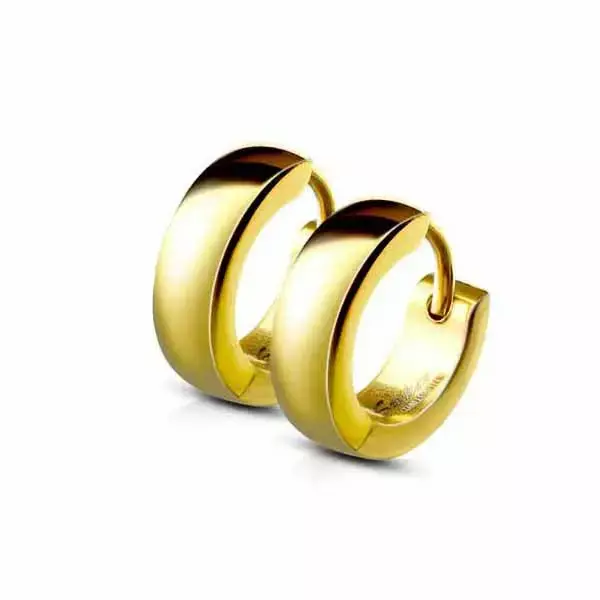 Kullatut korvarenkaat teräs 4 x 13 mm - Teräskorut - HME1161 - 1