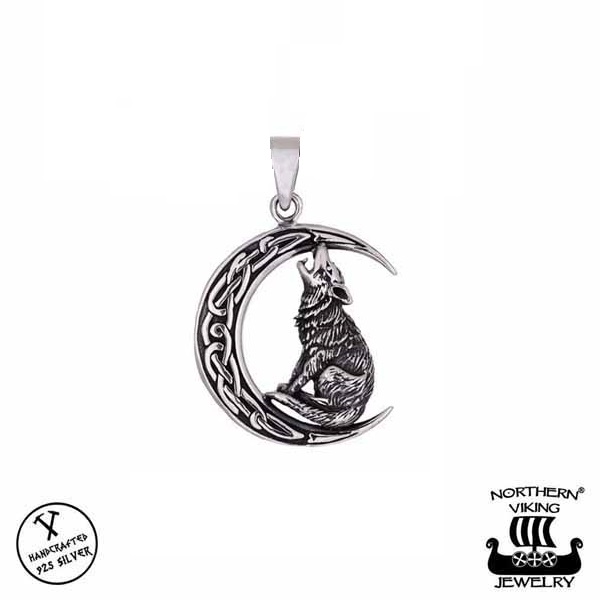 Northern Viking Jewelry Moon Wolf - Hopeakorut - NVJ-H-RS051 - 1