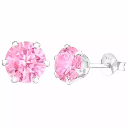 Hopeakorvakorut pyöreä zirkonia 7 mm - Hopeakorut - HME682 - 1