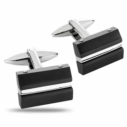 Mustat kalvosinnapit teräs SSC-3022 - Muotikorut - SSC-3022 - 1