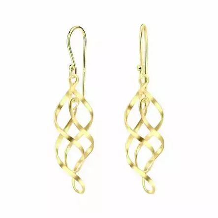 Kullatut roikkuvat hopeakorvakorut spiraalit - Hopeakorut - HME1032 - 1