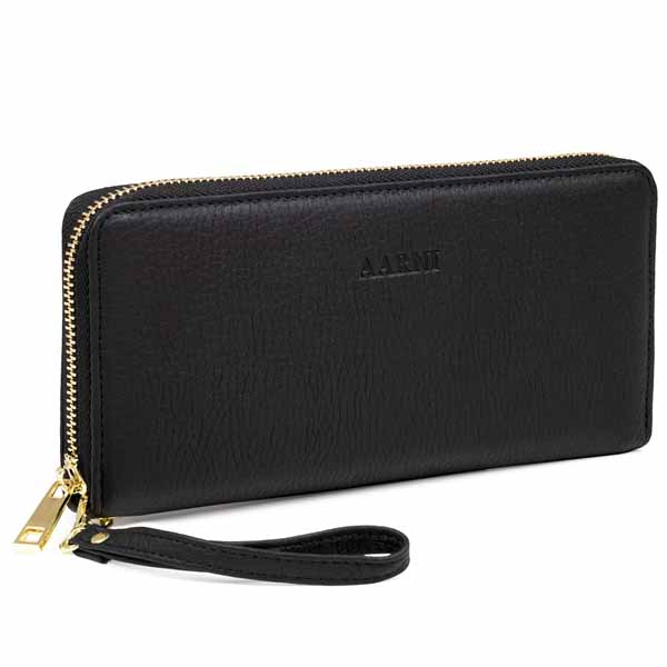 Aarni Clutch-lompakko hirvennahka musta/kulta - Lompakot ja korttikotelot - 6430066270682 - 1