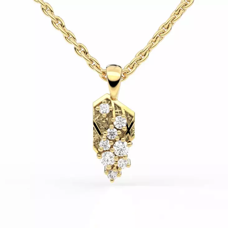 Festive Routa Timanttiriipus Keltakulta 0,11 ct - Timanttikorut - 14-657-011-KK-42 - 1