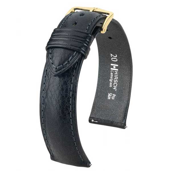 Hirsch Camelgrain Nahkaranneke musta M - Kellon rannekkeet - 01009150-1-12 - 1