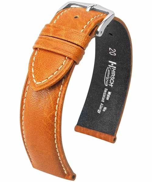 Hirsch Camelgrain nahkaranneke ruskea L 22 m - Kellon rannekkeet - 01009010-2-22 - 1