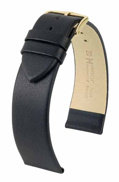 Hirsch Diamond Calf nahkaranneke musta S - Kellon rannekkeet - 14110250-1-12 - 1