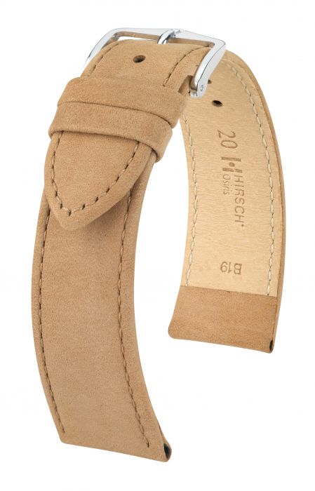 Hirsch Osiris nahkaranneke beige L 22 mm - Kellon rannekkeet - 03433090-2-22 - 1