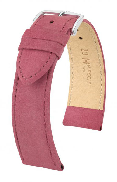 Hirsch Osiris nahkaranneke vaaleanpunainen M - Kellon rannekkeet - 03433160-2-12 - 1