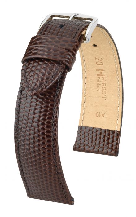 Hirsch Rainbow nahkaranneke ruskea L 22 mm - Kellon rannekkeet - 12322610-2-22 - 1