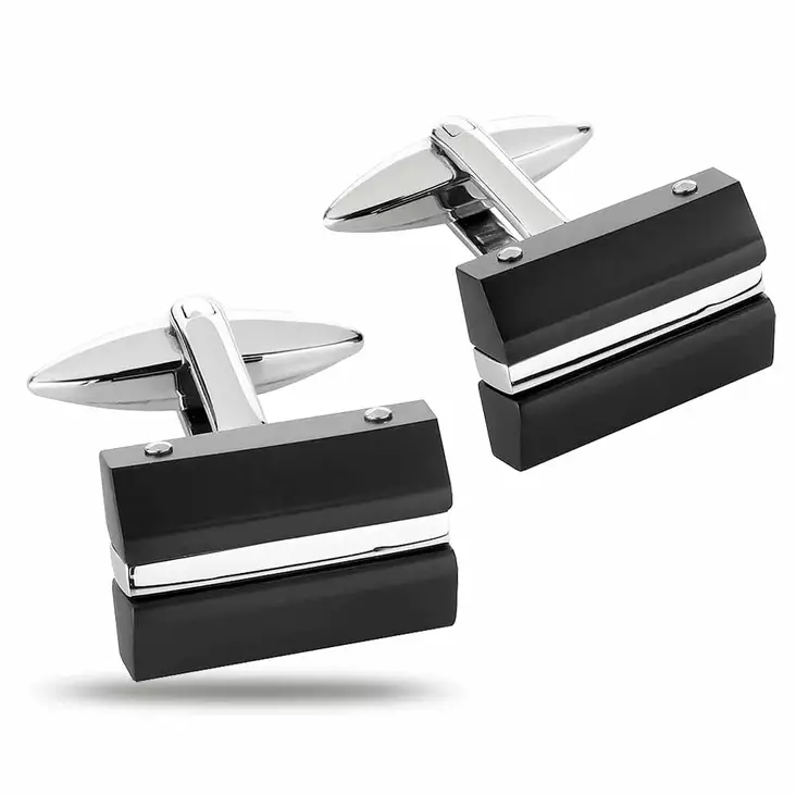 Mustat kalvosinnapit teräs SSC-3022 - Muotikorut - SSC-3022 - 1