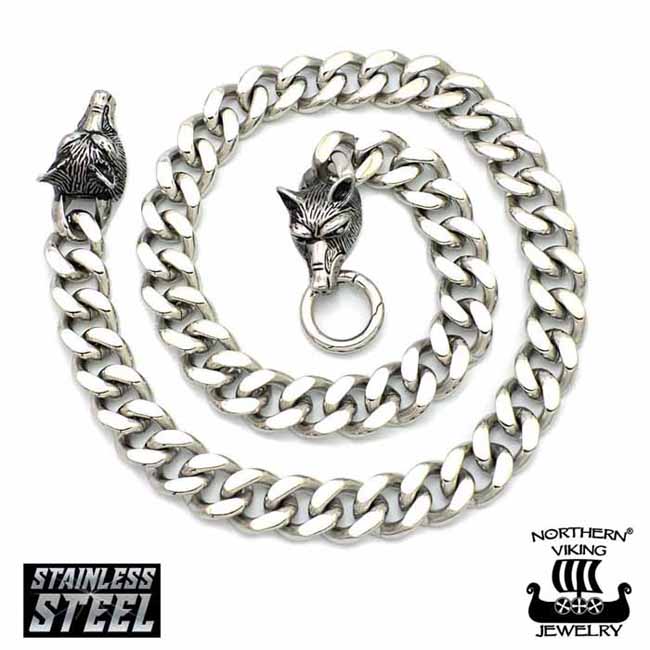 Northern Viking Jewelry Panssariketju Sudenpäillä 14 mm - Teräskorut - NVJKE012 - 1