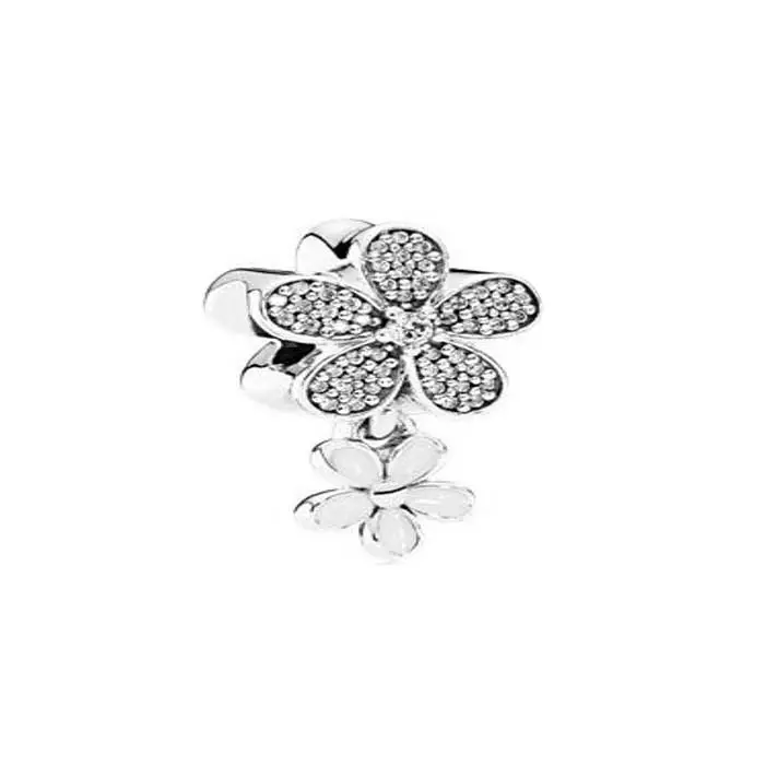 Charmiella hopeahela roikkuva valkoinen kukka - Hopeakorut - PA-002 - 1