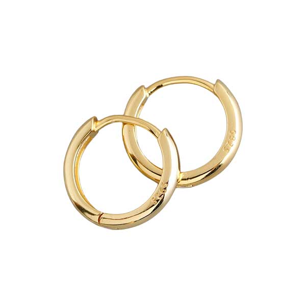 Hopeiset kullatut korvarenkaat 13,7 mm - Hopeakorut - HME992 - 1