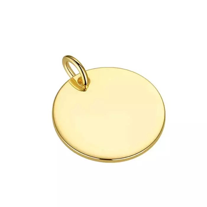 Kullattu hopeinen pyöreä laattariipus - Hopeakorut - HMN-PL-GP-12 - 1