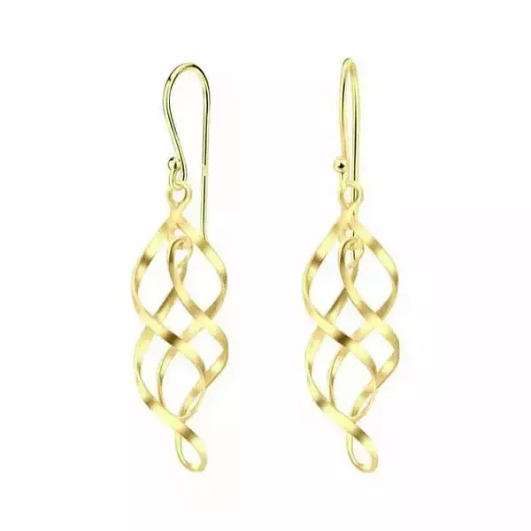 Kullatut roikkuvat hopeakorvakorut spiraalit - Hopeakorut - HME1032 - 1