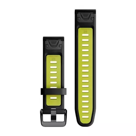 Garmin QuickFit 20 mm silikoniranneke musta/limenvihreä 010-13279-03 - Garmin rannekkeet - 010-13279-03 - 2