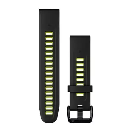 Garmin QuickFit 20 mm silikoniranneke musta/limenvihreä 010-13279-03 - Garmin rannekkeet - 010-13279-03 - 1