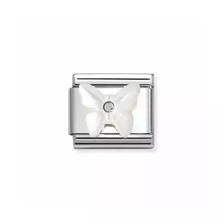 Nomination Classic valkoinen perhonen helmiäinen - Muotikorut - 33050913 - 1