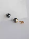 Hematiitti Tappikorvakorut 6 mm - Kultakorut - 1133 - 1