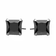 Hopeakorvakorut neliö musta zirkonia 7 mm - Hopeakorut - HME553 - 1