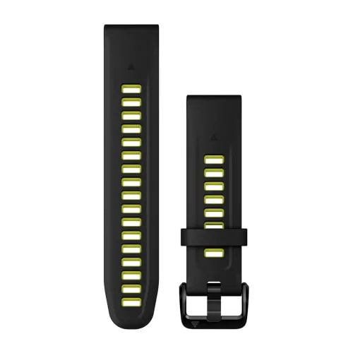 Garmin QuickFit 20 mm silikoniranneke musta/limenvihreä 010-13279-03 - Garmin rannekkeet - 010-13279-03 - 1