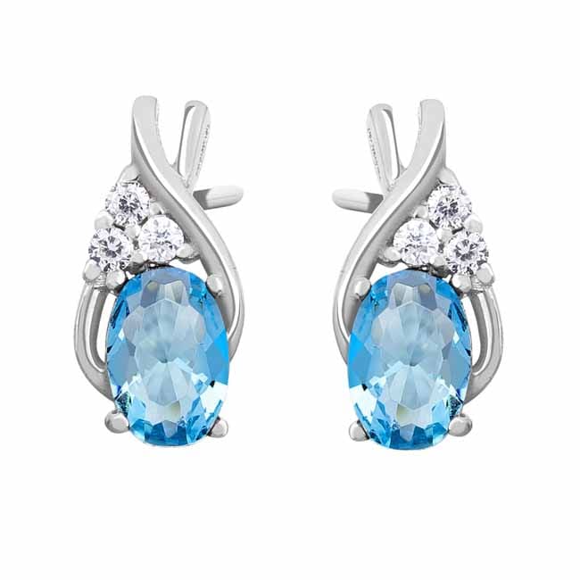 Hopeakorvakorut sininen zirkonia - Hopeakorut - HME363 - 1