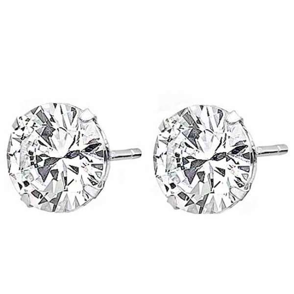 Hopeakorvakorut zirkonianappi 10 mm - Hopeakorut - HME373 - 1