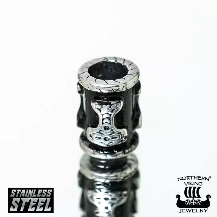 Northern Viking Jewelry Black Thor 6 mm - Teräskorut - NVJHE013 - 1