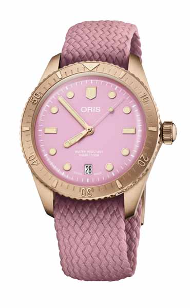 Oris Divers Sixty-Five Bronze Cotton Candy Pink 01 733 7771 3158-07 3 19 04BR - Oris naisten rannekellot - 7612611034843 - 1
