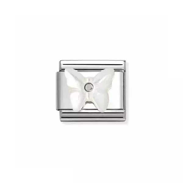 Nomination Classic valkoinen perhonen helmiäinen - Muotikorut - 33050913 - 1