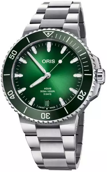 Oris Aquis Date Calibre 400 Vihreä - Oris miesten rannekellot - 7612611035963 - 1