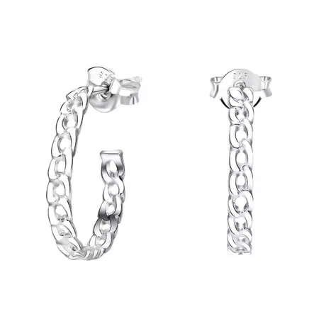 Hopeiset korvarenkaat ketjukuvio - Hopeakorut - HME784 - 1