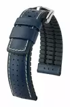 Hirsch Tiger nahkaranneke sininen L 24 mm - Kellon rannekkeet - 0915075080-2-24 - 1
