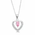 Hopeinen sydänriipus pinkki zirkonia - Hopeakorut - BOL-N1028Zpink40-4 - 1