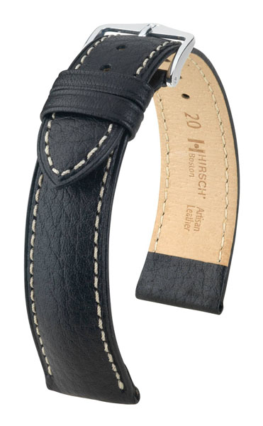 Hirsch Boston nahkaranneke musta M - Kellon rannekkeet - 01302150-2-14 - 1