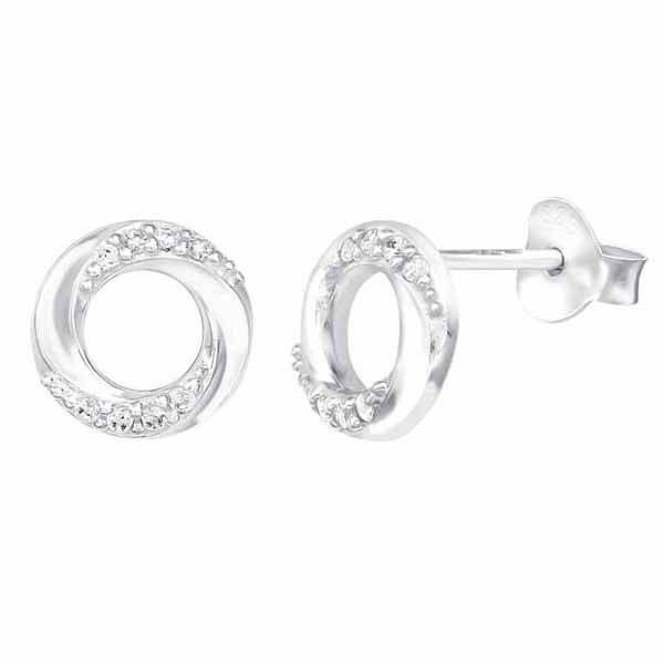 Hopeakorvakorut kehä kirkkaat zirkonit - Hopeakorut - HME234 - 1