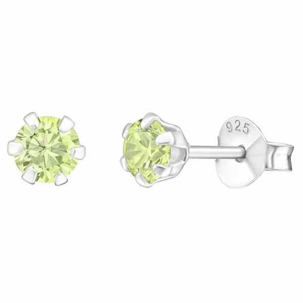 Hopeakorvakorut pyöreä zirkonia 4 mm - Hopeakorut - HME654 - 1